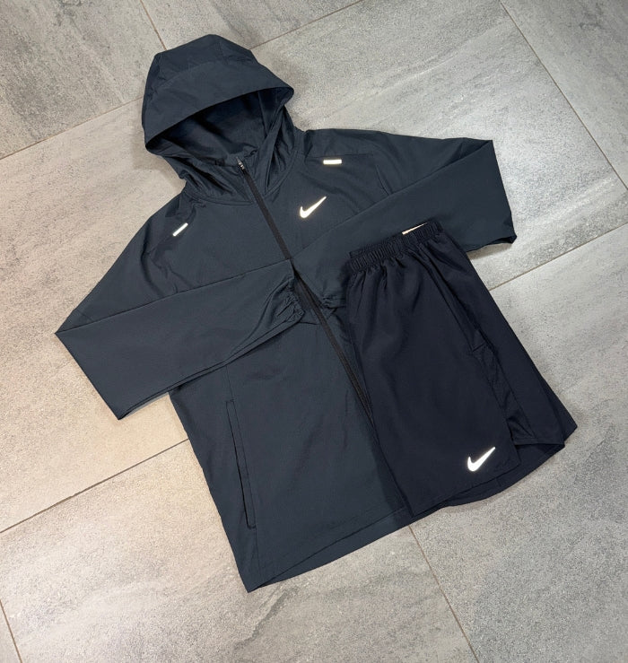 Nike Repel Windrunner & Challenger Shorts Set 'Black'