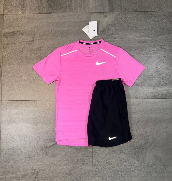 Nike Miler & Challenger Shorts Set 'Playful Pink/Black'