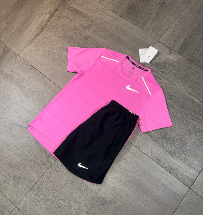 Nike Miler & Challenger Shorts Set 'Playful Pink/Black'