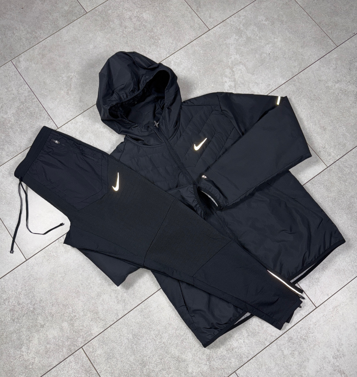 Nike Black Aerolayer Jacket & Black Nike Phenom Pants Set
