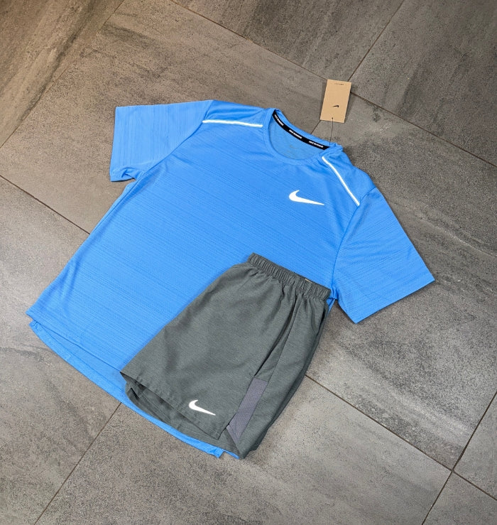 Nike Miler & Challenger Shorts Set 'University Blue/Grey'