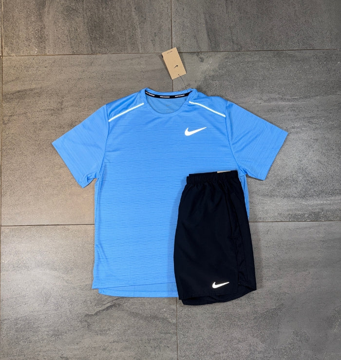 Nike Miler & Challenger Shorts Set 'University Blue/Black'