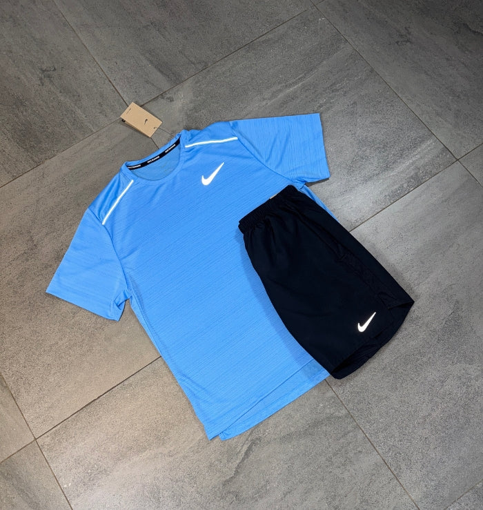 Nike Miler & Challenger Shorts Set 'University Blue/Black'