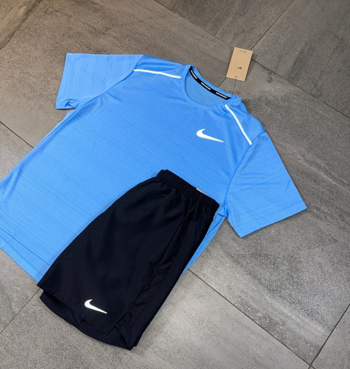 Nike Miler & Challenger Shorts Set 'University Blue/Black'