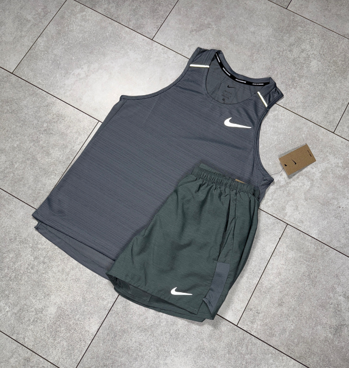 Nike Miler Grey Vest & Grey Short Set