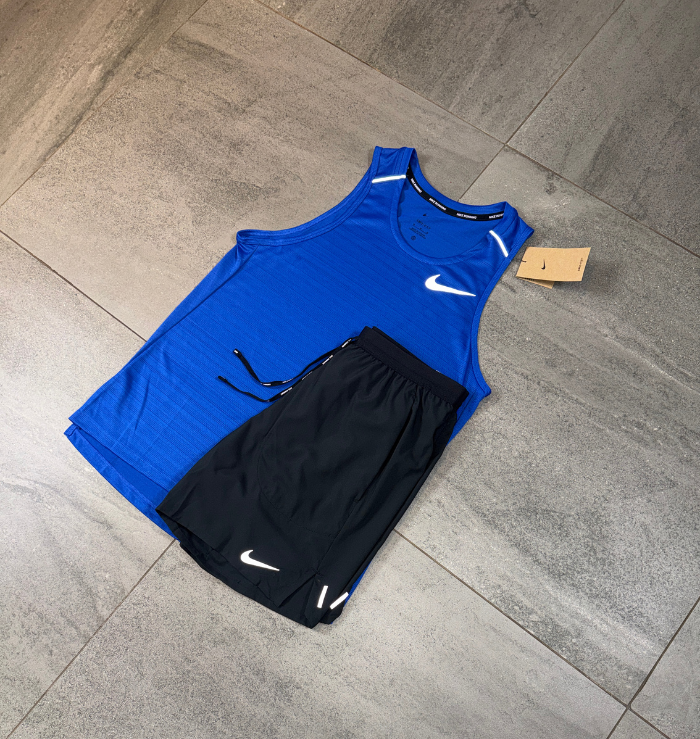 Nike Miler Vest & Flex Short Set 'Royal Blue/Black'