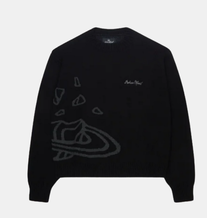 Broken Planet Knit Sweatshirt 'Midnight Black'