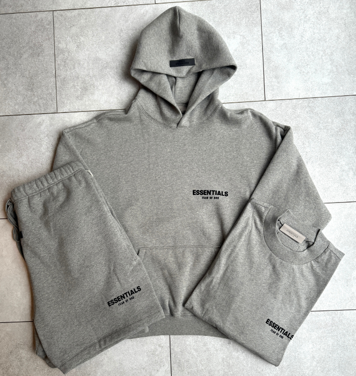 Fear of God Essentials Dark Heather Oatmeal Hoodie (SS22)