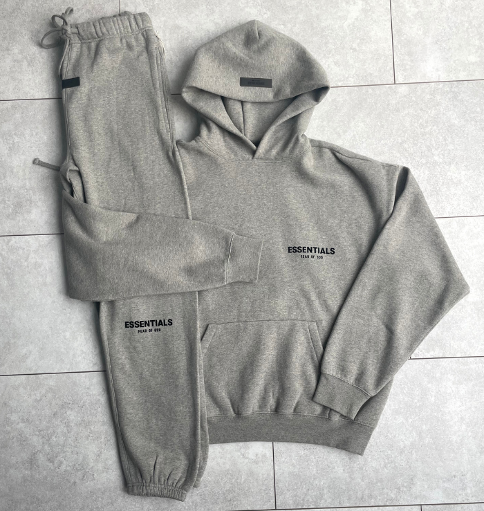 Fear of God Essentials Dark Heather Oatmeal Hoodie (SS22)