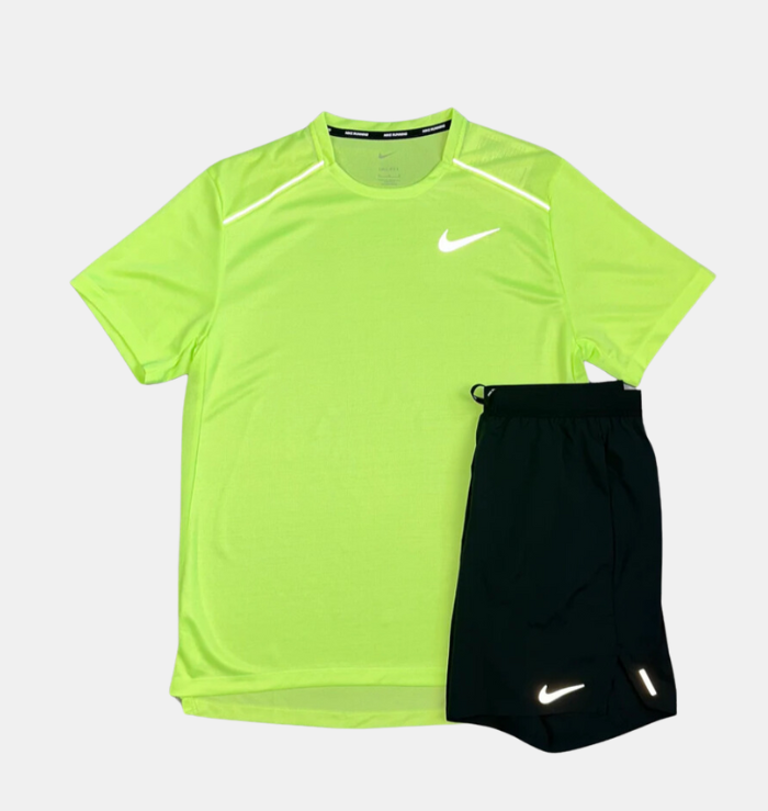 Nike Miler Ghost Green & Black Flex Stride Short Set
