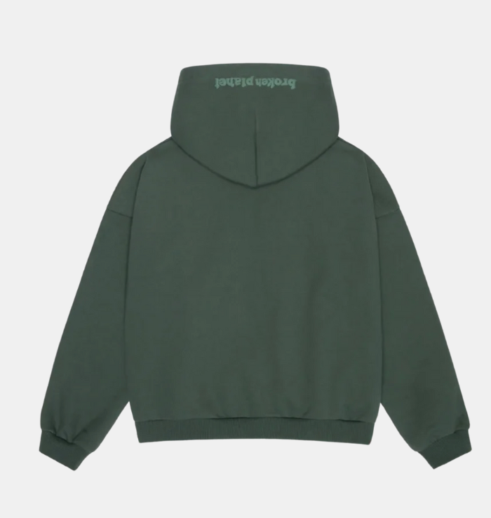 Broken Planet Market Emerald Green Zip-Up Hoodie