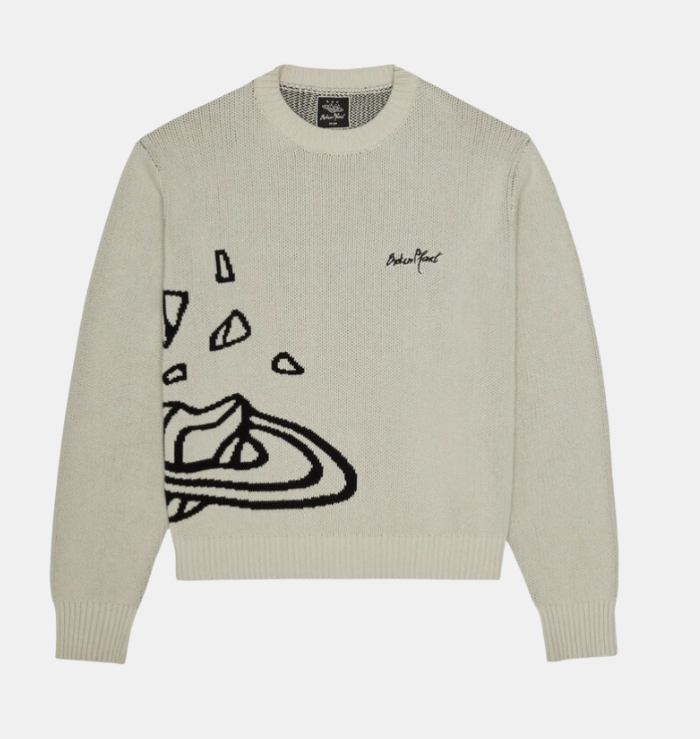 BPM Bone White Planet Knit Sweatshirt