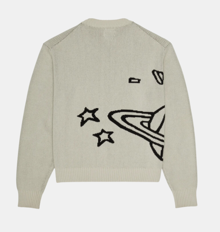 BPM Bone White Planet Knit Sweatshirt