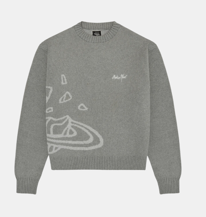 BPM Heather Grey Planet Knit Sweatshirt