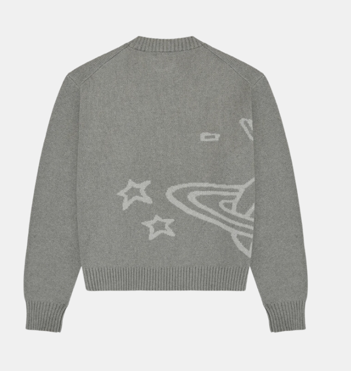 BPM Heather Grey Planet Knit Sweatshirt