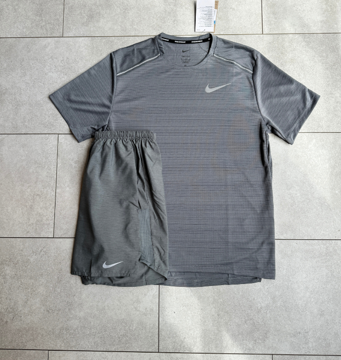 Nike Miler Grey & Grey Challenger Short Set