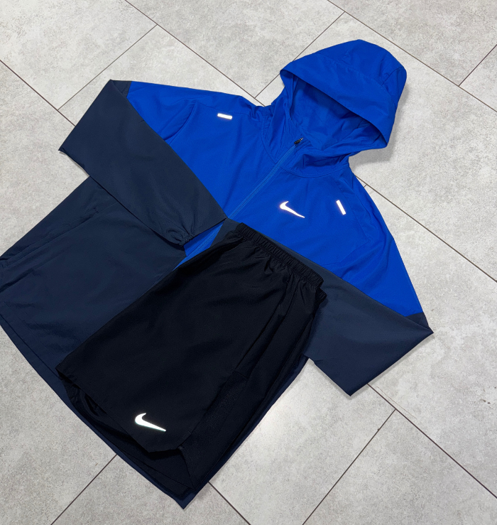 Nike Royal Blue Windrunner Jacket & Black Short Set