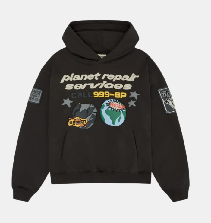 BPM 'Planet Repair Services' Soot Black Hoodie