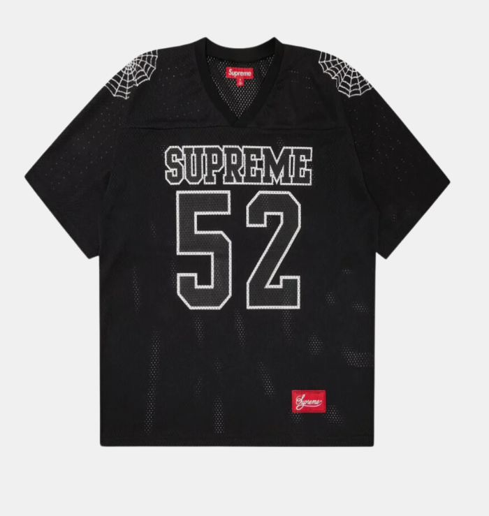 Supreme Spiderweb Black Football Jersey