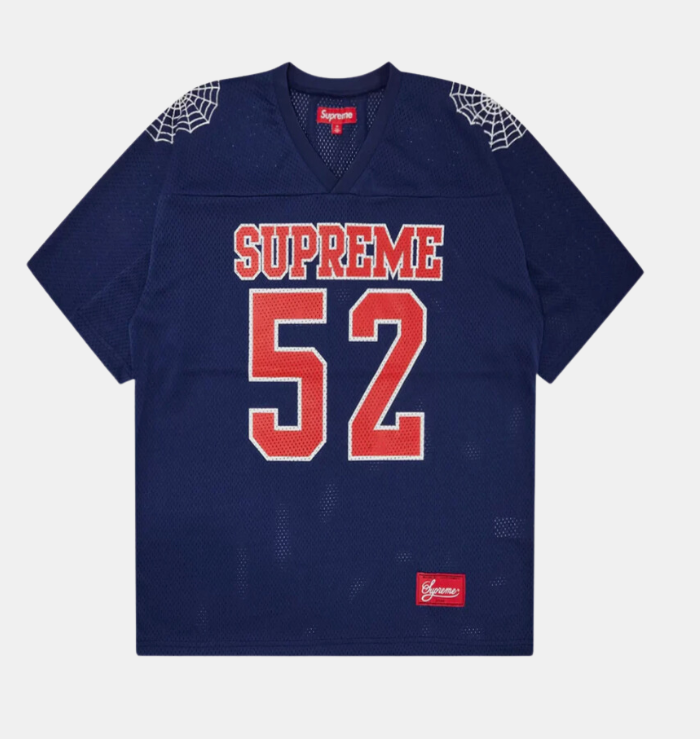 Supreme Spiderweb Navy Blue Football Jersey