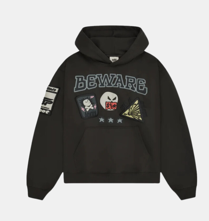 BPM 'Beware' Soot Black Hoodie