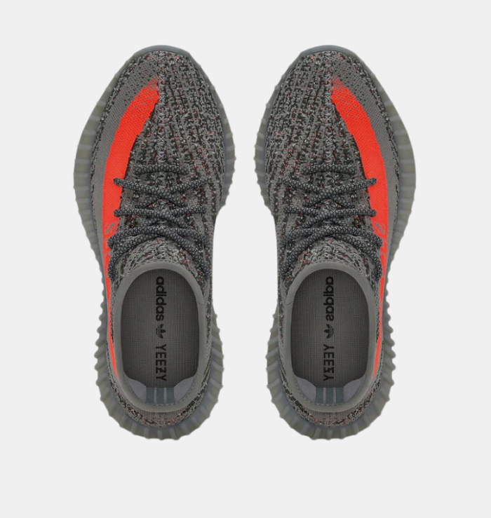 Top view of Adidas Yeezy Boost 350 V2 Beluga Reflective