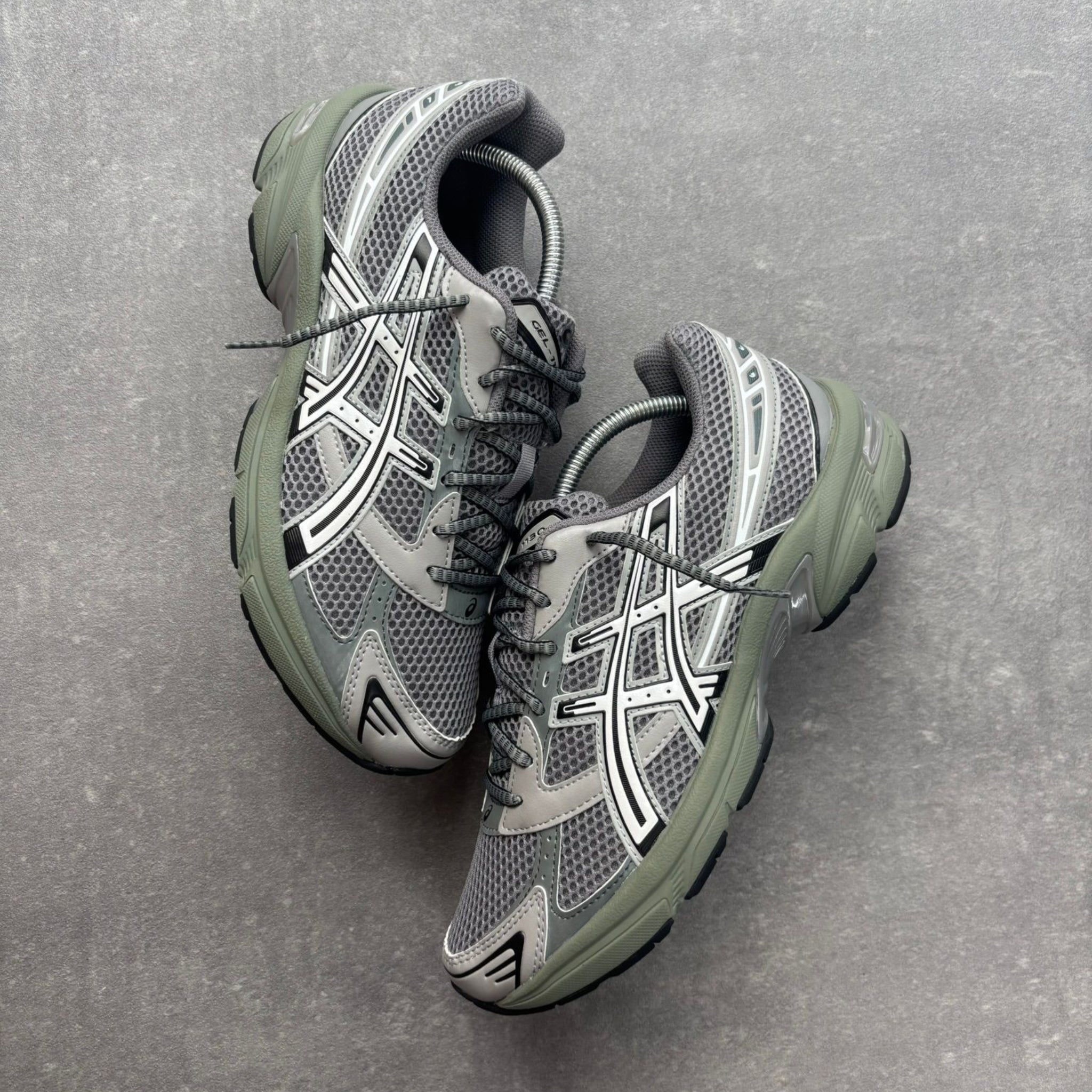 Pair of ASICS Gel-1130 Wild Dove trainers