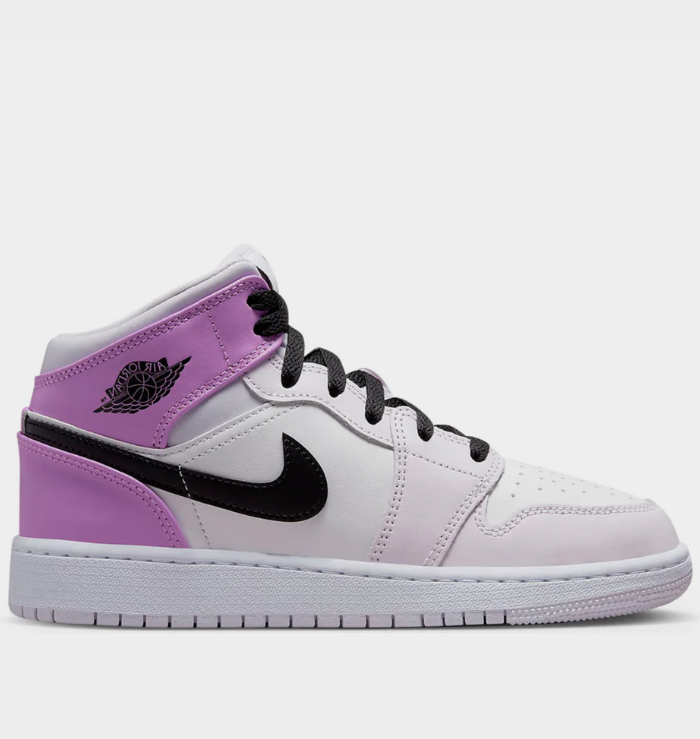 Nike Air Jordan 1 Mid Barely Grape GS side view