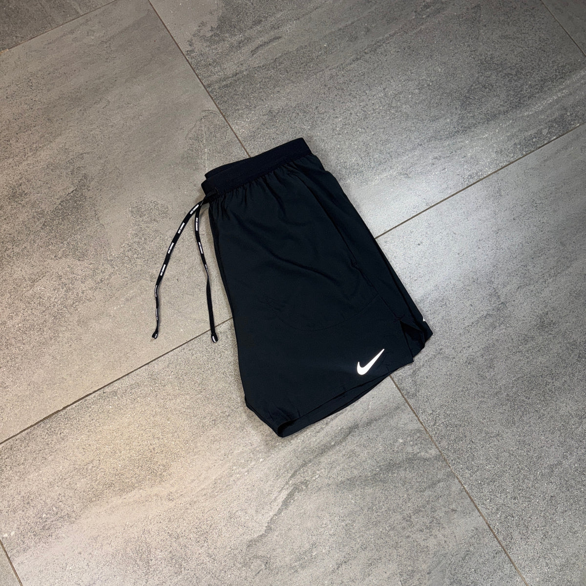 Black Nike Flex gym shorts with adjustable drawcord