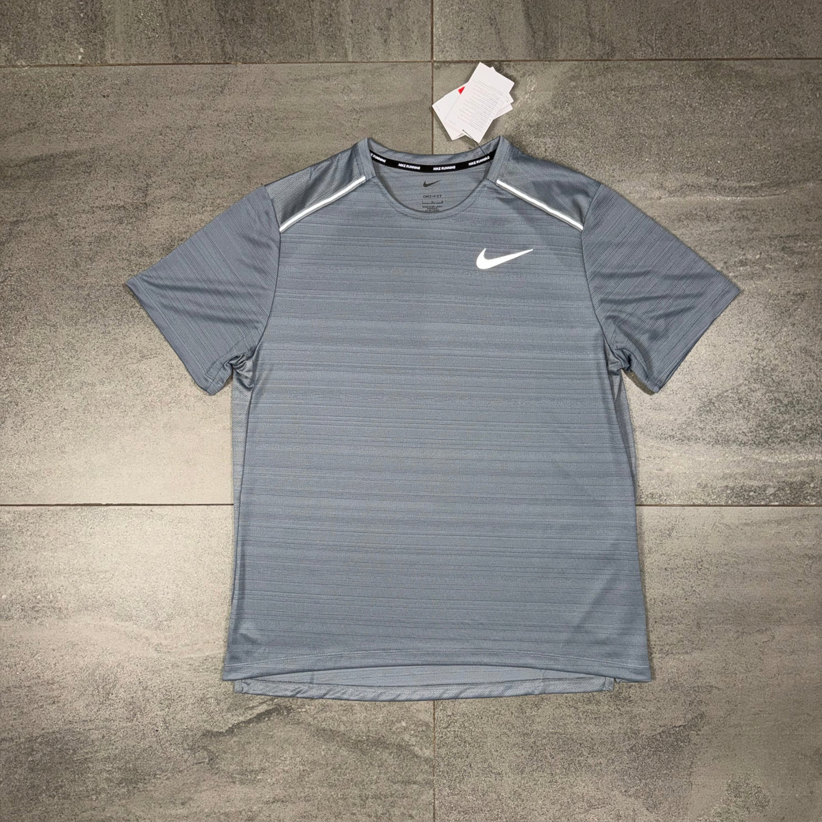 Nike Miler Cool Grey Running T-Shirt front view