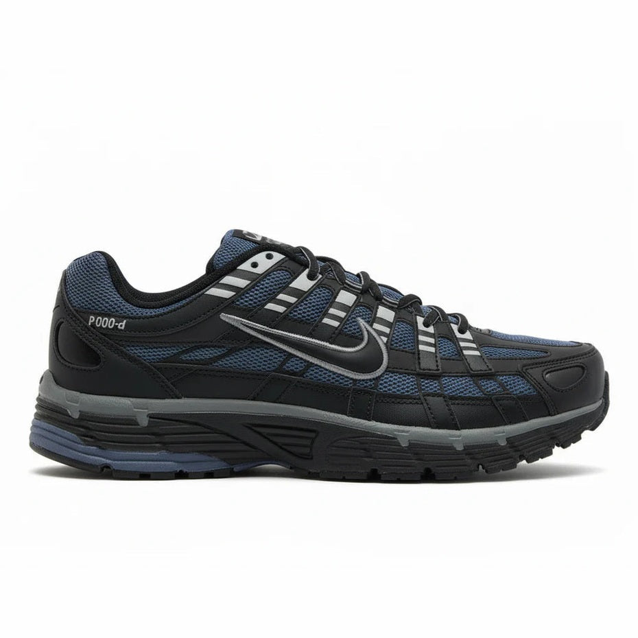 Nike P-6000 Diffused Blue black and blue trainers side view