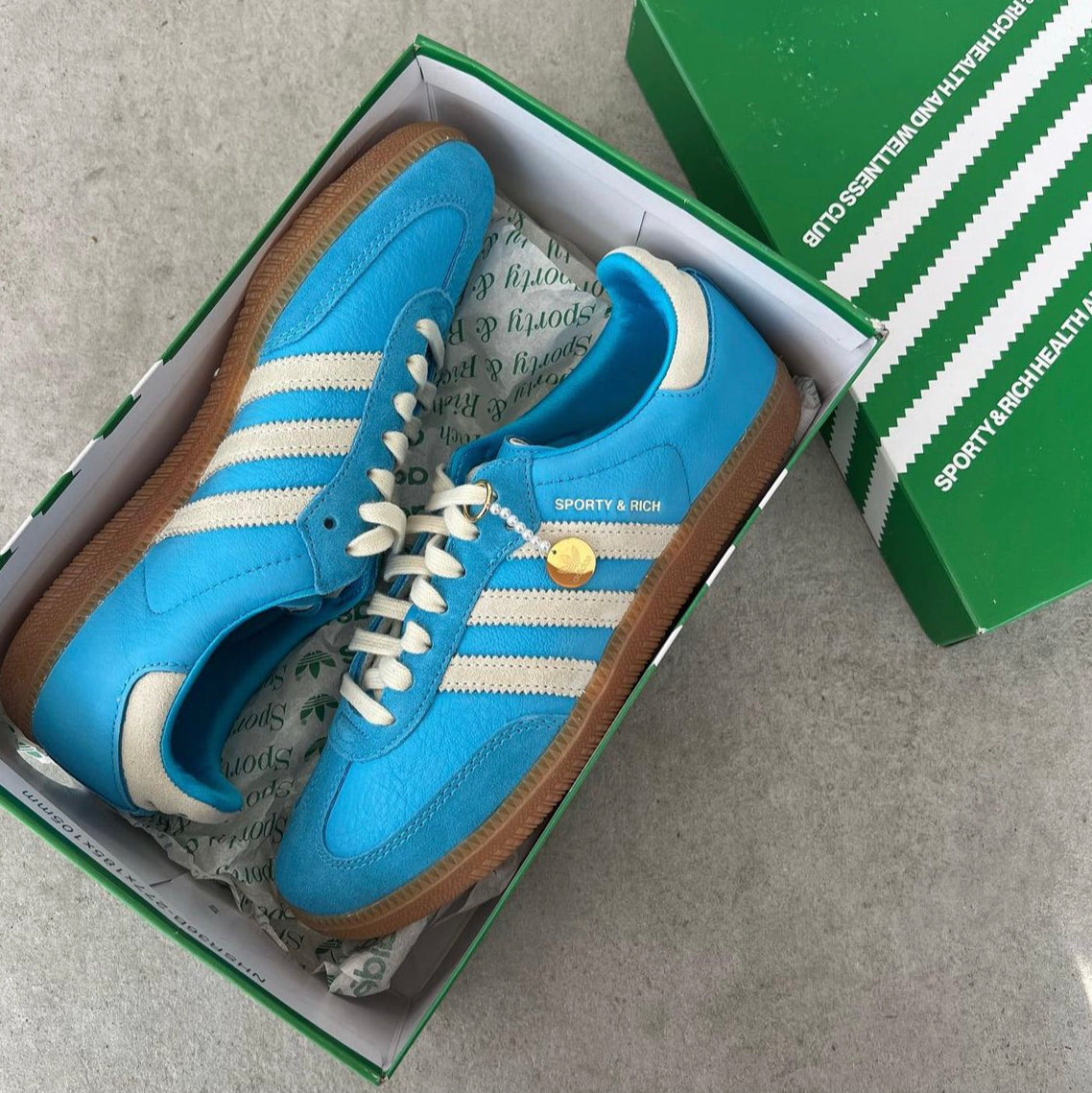 Adidas x Sporty & Rich Samba OG Blue Grey