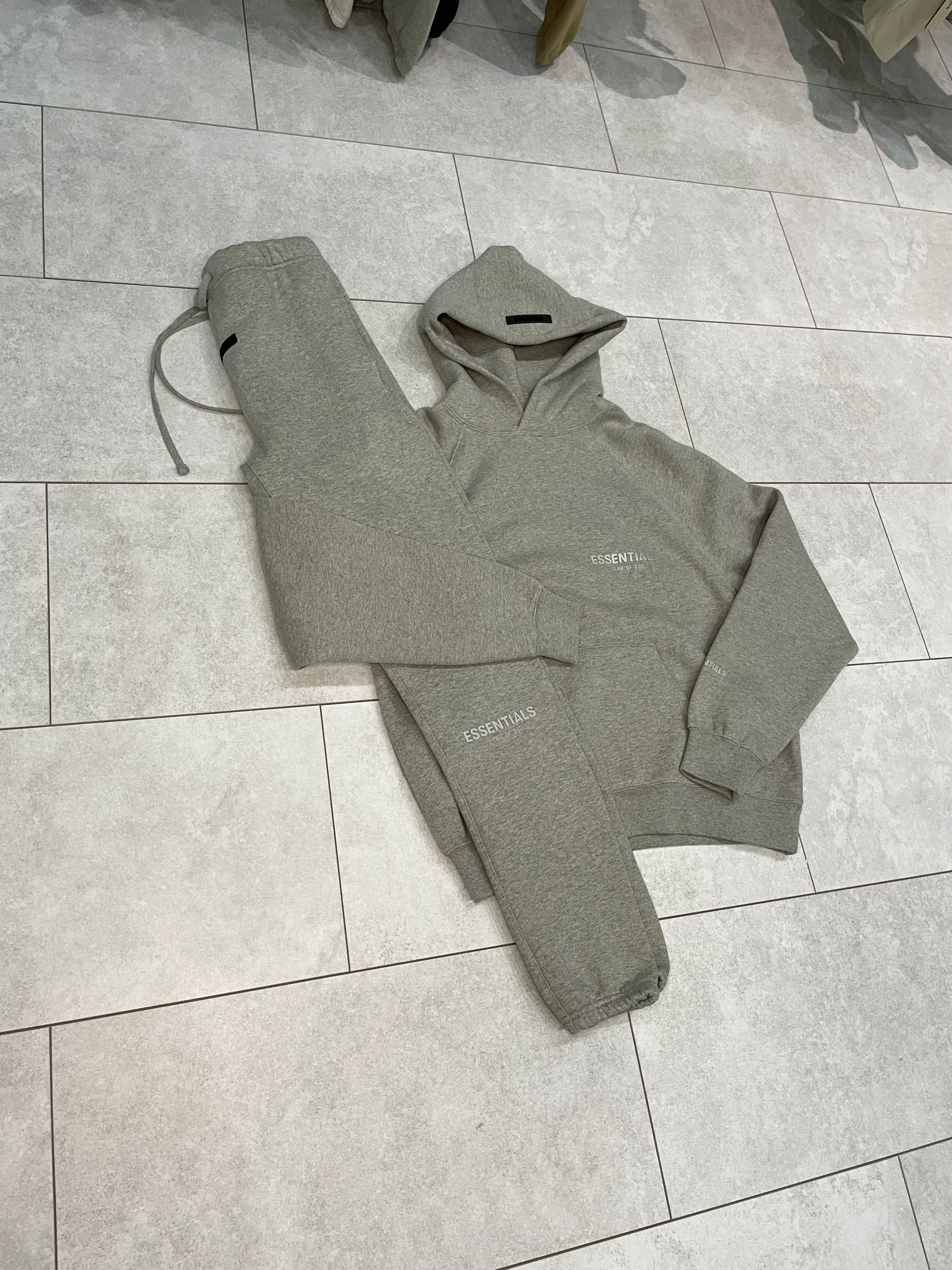 Fear of God Essentials Dark Heather Oatmeal Hoodie (Core)