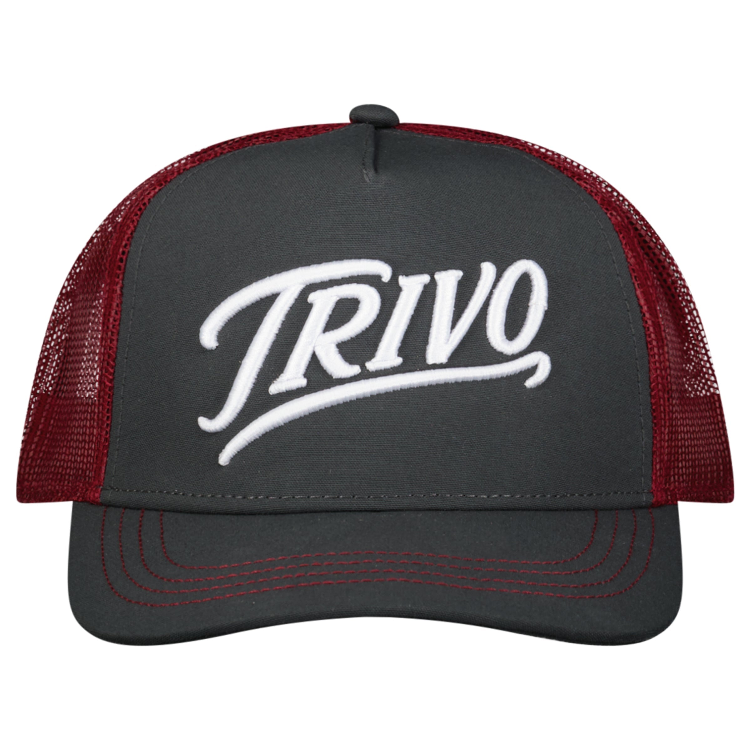 SIGNATURE TRUCKER CAP BURGUNDY GREY