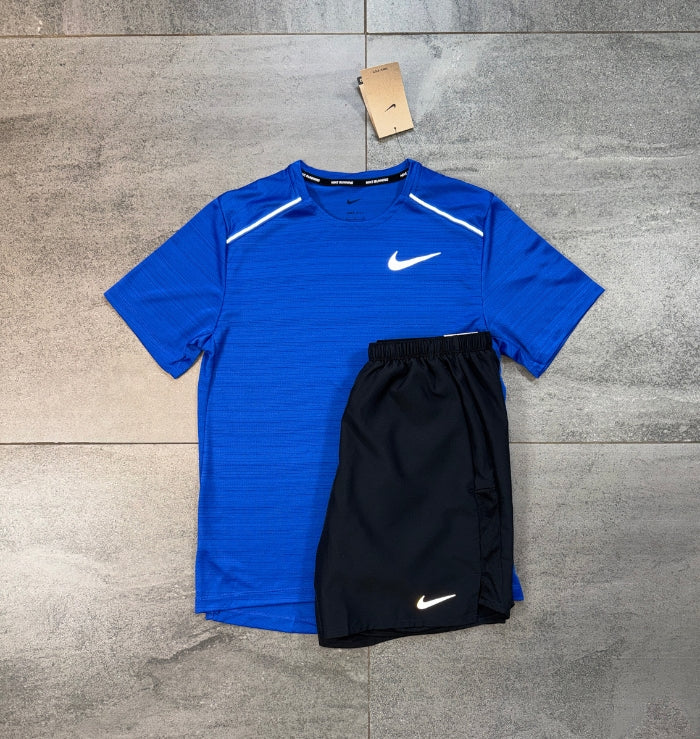 Nike Miler & Challenger Shorts Set 'Royal Blue/Black'