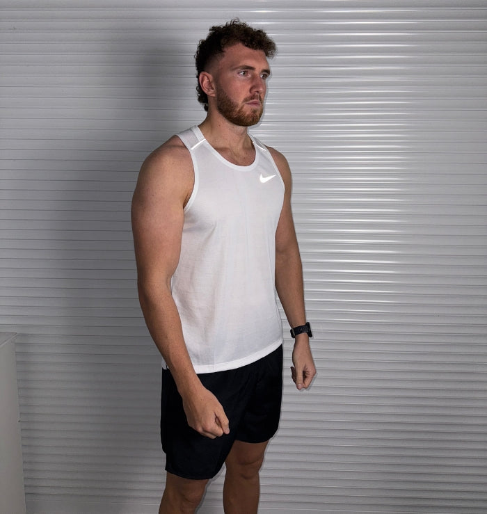 Nike Miler Vest & Challenger Short Set 'White/Black'