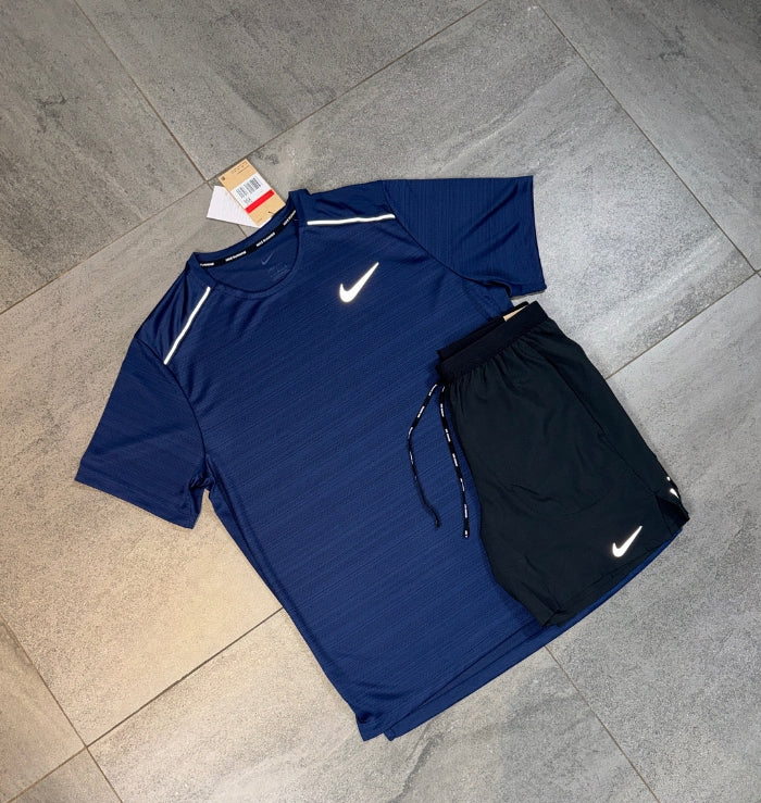 Nike Miler & Flex Shorts Set 'Midnight Navy/Black'