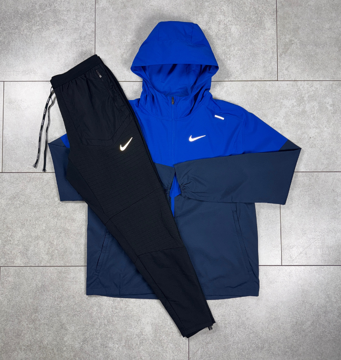 Nike Royal Blue Windrunner Jacket & Black Nike Phenom Pants Set