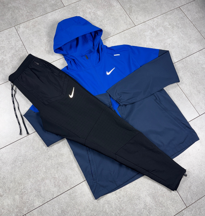 Nike Royal Blue Windrunner Jacket & Black Nike Phenom Pants Set