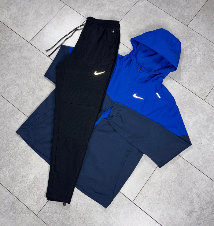Nike Royal Blue Windrunner Jacket & Black Nike Phenom Pants Set