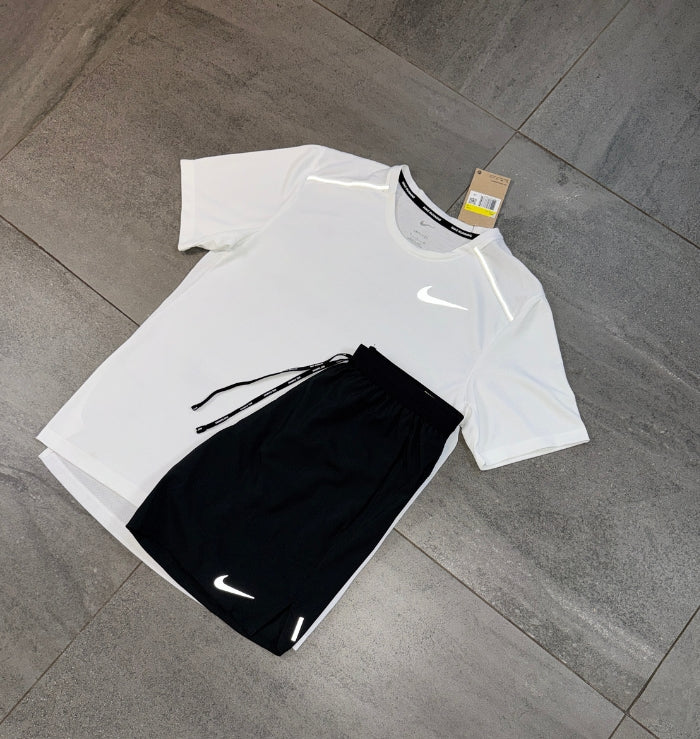 Nike Miler & Flex Shorts Set 'White/Black'