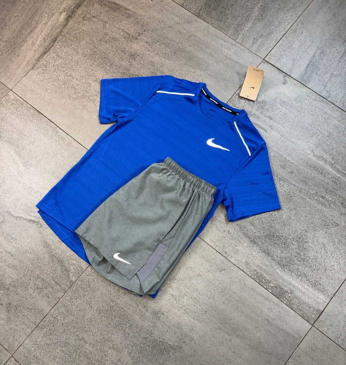Nike Miler & Challenger Shorts Set 'Royal Blue/Grey'