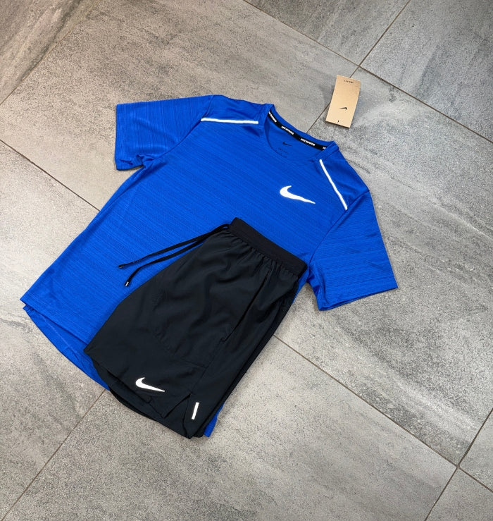Nike Miler & Flex Shorts Set 'Royal Blue/Black'