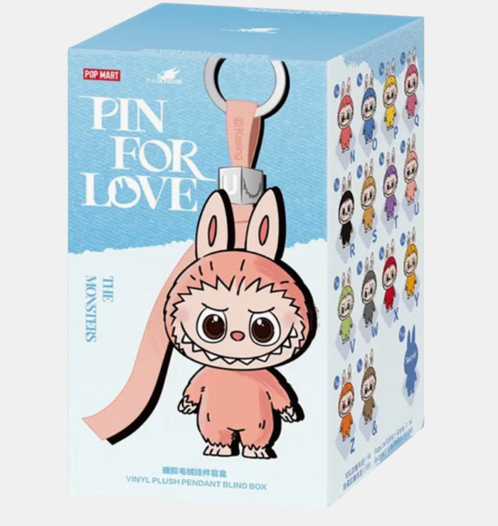 POP MART LABUBU THE MONSTERS PIN FOR LOVE SERIES VINYL PLUSH PENDANT (N-Z) - CASE OF 14