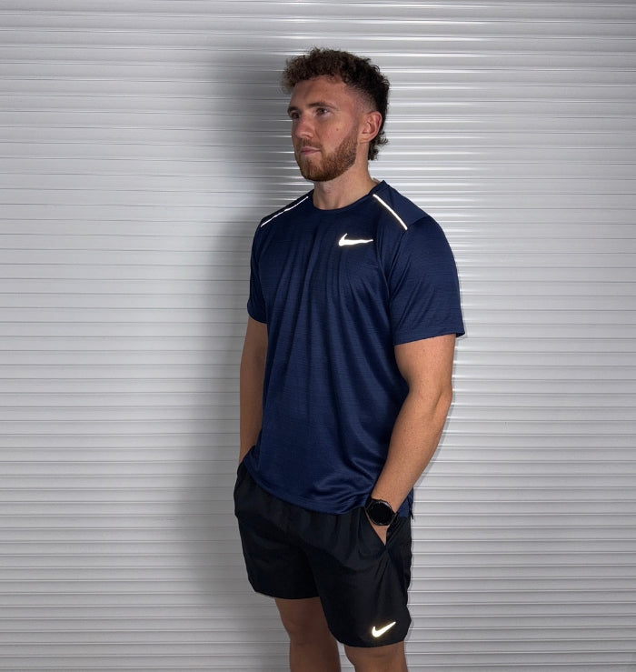 nike miler t shirt navy