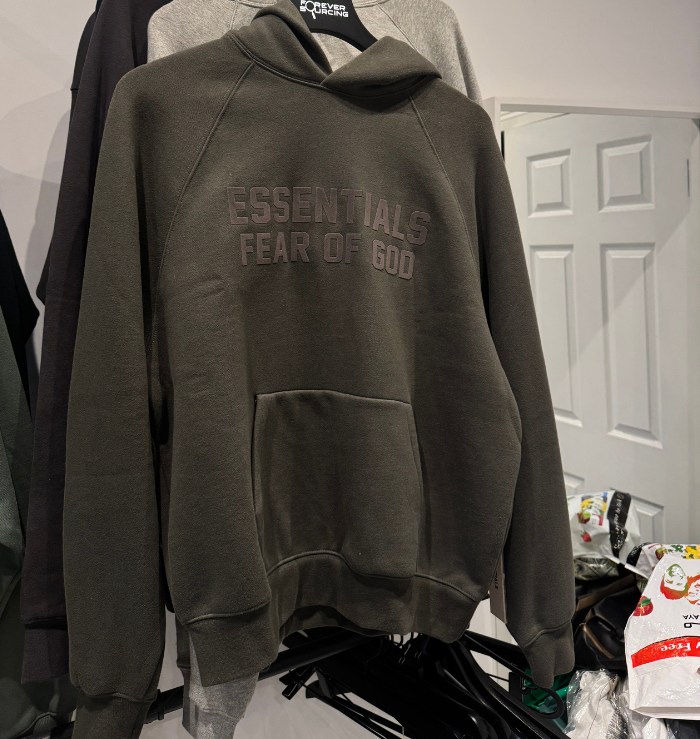 Fear of God Essentials Off Black Hoodie (FW22)