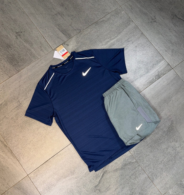 Nike Miler & Challenger Shorts Set 'Midnight Navy/Grey'