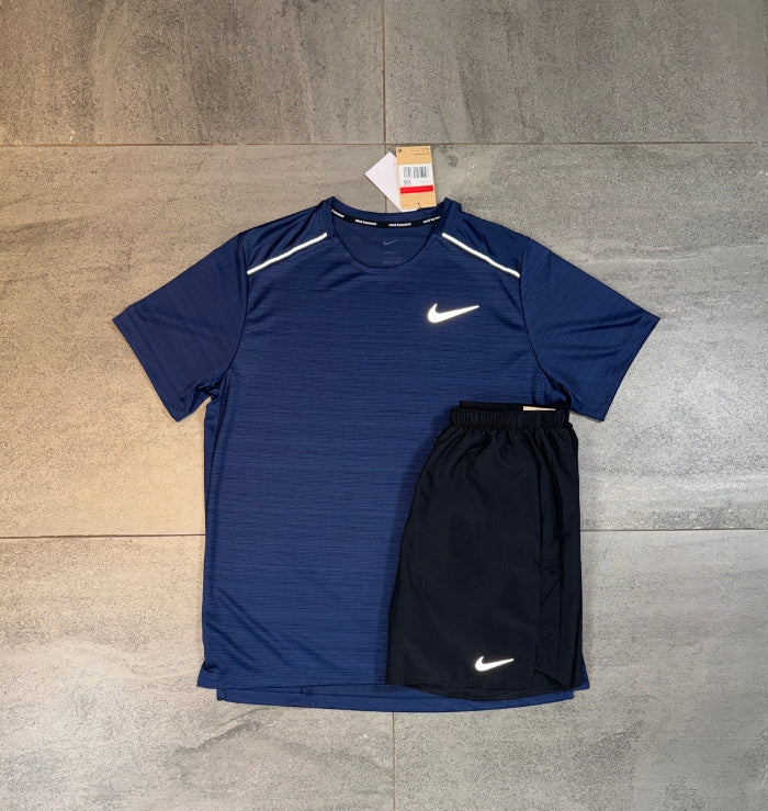 Nike Miler & Challenger Shorts Set 'Midnight Navy/Black'