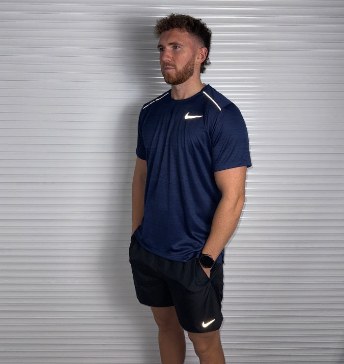 Nike Miler & Challenger Shorts Set 'Midnight Navy/Black'