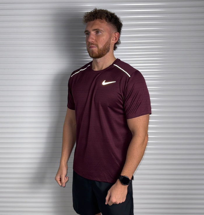 Nike Miler & Flex Shorts Set 'Maroon/Black'